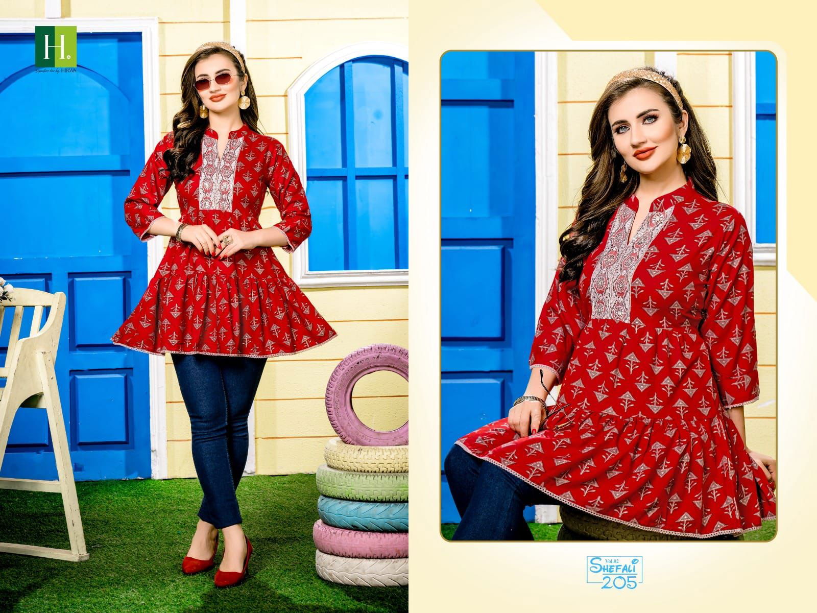 Shefali Vol 2 By Hirwa Short Ladies Top Catalog